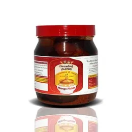 Growing Villagers Kache Keri Ka Achar Homemade Rajasthani Raw Mango Pickle (Tasty Masala Coated In Less Oil/Sukha Aam Ka Achar) Jar Of 500 GramsFROM I