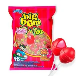 48pcs Big Bom XXL Lolipop With Chew Gum Seal Pack Foreign High Quality