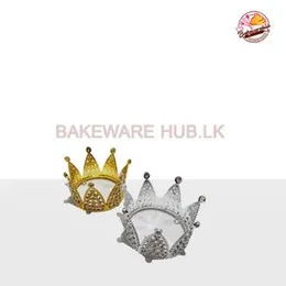 Crown Topper – Metal | 3 Inch Base × 3 Inch Height | Elegant Cake Ornament in Gold or Silver