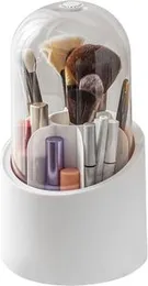 Makeup Storage Organizer – Transparent Brush Holder Box with Lid – Dust-Proof Cosmetic Organizer for Vanity, Bathroom Counter, or Desktop – Clear Acry