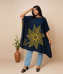 Dark Blue with Yellow Short Kaftan SK 10