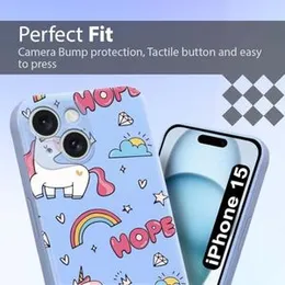 Fashionury Apple iPhone 15 Back Cover | Glossy Soft Silicon Flexible | Camera Bump Protection | All Side Shock Proof Silicon Designer Back Case Cover