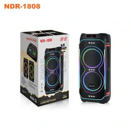 NDR-1808 100W Portable Party Bluetooth Speaker | Dual Wireless Mics, Built-in Battery, High Power Sound