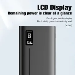 Aspor A336 20000mAh 22.5W Fast Charging Powerbank | Dual USB + Type-C Output | Compact Portable Charger for Smartphones & Tablets