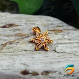 22kt Plated Flower Design Half in Open Pendant For Women.