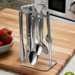 24 Pcs Stainless Steel Cutlery Set with Gift Set Tableware Flatware Set Including Dinner Knife, Forks, Spoon and Teaspoon, Dishwasher Safe and Stand