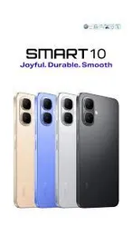 Infinix Smart 10 – 4GB RAM 64GB ROM | 5000mAh Long-Lasting Battery | Face Unlock & Fingerprint | Dual SIM 4G LTE | Expandable Storage | TRCSL Approved