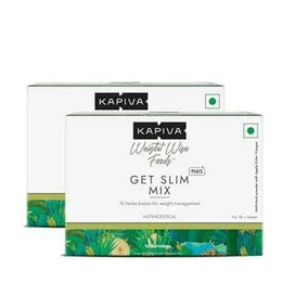 Kapiva Get Slim Mix | Blend of 10 Weight-Care Ingredients | Long-term Weight Care | No preservatives | 15 sachets, Pack of 2 (FROM INDIA)SAB