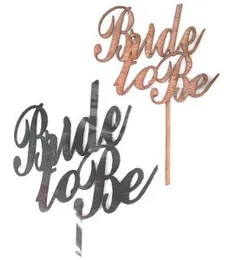 Bride To Be Wooden Cake Topper Brown / Black