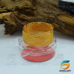 Gold Plated Guarantee Link Big Lock Bangle for Women With Stone Fashion Jewelry Gift.