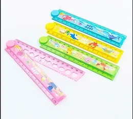 Creative cartoon folding ruler 30cm plastic ruler wavy line geometric pattern drawing ruler