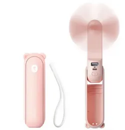 3 in 1 Hand-Held Bear Fan – Foldable USB Rechargeable Portable Mini Desk Fan