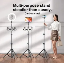 RTAKO Matte Finish Carbon Steel Bracket Ring Light Camera Selfie Portable Mini Tripod with Phone Stabilizer Multi-Purpose Adjustable Foldable Tripod 5