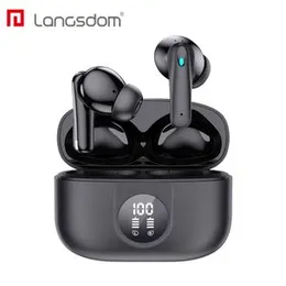 Langsdom TA07 Wireless Earbuds with ANC & ENC, Bluetooth TWS, LED Display | Premium Sound & Colorful Design