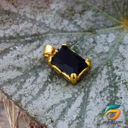 Gold Plated Pendant Stylish Black Stone Pendant Rich Look For Women and Girls