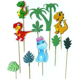 10Pcs Dinosaur Cake Toppers Animal Cup Cake Decoration Cake Topper