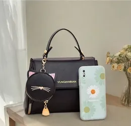 Fashion Women Crossbody Handbag with Cute Cat Coin Purse – Stylish Shoulder Bag for Girls