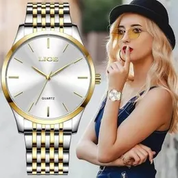 New luxury stainless steel chain quartz analog wrist watch for ladies gold /silver & Two Tone women girls watches Diamond Face stainless Steel Band Wa