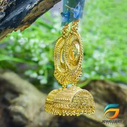 Gold Plated Earrings traditional colorful long Metal With Box Jimikki Earring With Gold Drop for Women..