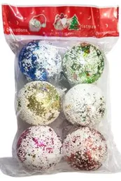 Party Christmas Decorative Snow Ball Baubles Pack Christmas Decoration 6cm Balls 6Pcs Pack