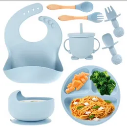 Baby Feeding Set 8 Pcs Silicone Baby Led Weaning Utensils for 6+ Months