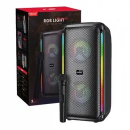 KBROAD KTS-1972 Portable Wireless Bluetooth Speaker with Wireless Mic & RGB LED Light