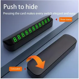 Car Accessories Mini Portable Telephone Number Plate With Switch Phone Number Business Card Temporary Parking Card Plate