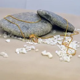 Gold plated Elegant 1mm Box chain with new design oval stone pendant-18 inch