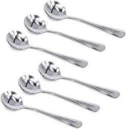 Best Silver Stainless Steel Soup Spoon for Home/Kitchen, Set of 6 Pcs (18.5 cm.)