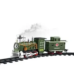 Steam Locomotives Electric Military Train Toy With Smoke (0100)