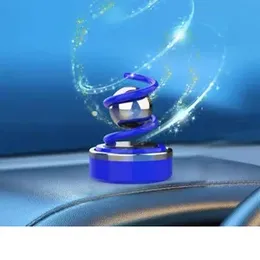 Solar Power Car Aromatherapy Magnetic Levitation Air Freshener Interstellar Suspension Double Dual Rings High-tech Aroma Decor