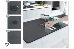 Ultra Absorbent and Non-Slip Microfiber Dish Drying Mat for Kitchen