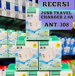 RECRSI 2USB TRAVEL CHARGER 2.4A ANT-308
