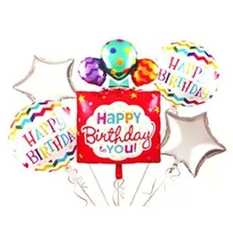 5 Pcs Foil Balloons Cake Birthday Party Decorations