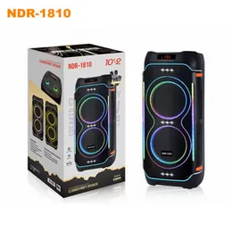 NDR 1810 Portable Bluetooth Speaker | Dual 10 Inch Party Box with Karaoke