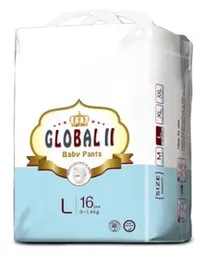 Global ll Baby Diaper Pants - Large (9-14kg) 16 pcs