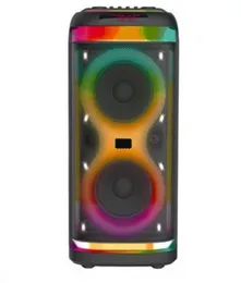 Brodu BTS-1995 Bluetooth Karaoke Speaker with Dual 10-Inch Speakers, Dual Wireless Microphones, RGB Lighting & Ultra Playback