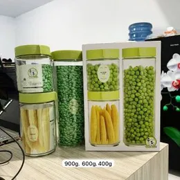 3pcs Set Glass Storage Jars, Clear Glass Jars with seal Lid, Reusable Spice Jars, for Cereals Spice coffee bean Snacks Dressing