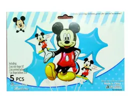 5 Pcs Micky Mouse Foil Balloon Pack - Themed Birthday Party Balloons for Kids - Party Decorations Micky Mouse Design