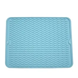 Silicone Kitchen Asphalt Mat / Hot Mat / Place Mat - Dish Drying Mats, Drying Mat for Kitchen Counter, 16x12 inches Dish Mat, Easy Clean Heat Resistan
