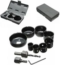 Hole Saw Set 11 Pieces 3/4" - 2-1/2" Hole Saw Kit with Hex Key and Mandrels for Wood, PVC Board, Plastic Plate Drilling