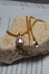 1.9mm fox singapore chain with stone pendant for stylish womens.