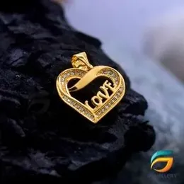 Gold Plated Pendant Stylish Love in the Heart Rich Look For Women and Girls.