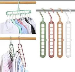 MAGIC SPACE SAVING CLOTHES HANGERS MULTIFUNCTIONAL SMART CLOSET ORGANIZER PREMIUM WARDROBE CLOTHING CASCADING HANGER 9 SLOTS, INNOVVATIVE DESIGN FOR H