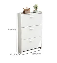 3 Door Shoe Cabinet 55cm