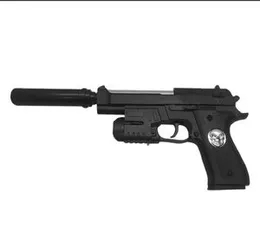 Toy Gun With Suppressor Pubg Pistol  AirSoft Gun 0074 Single Shot Spring Powered With 6mm Plastic Bb Bullet For Kids