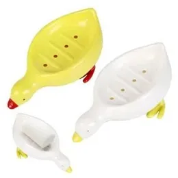 Yellow Duck Shape Soap Box Cartoon Soap Dish Drainable Soap Holder Soap Container Soap Dish For Tray Bathroom Accessories