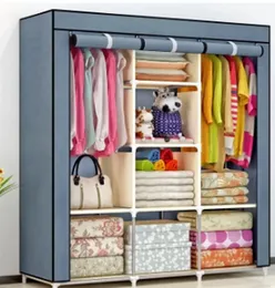 Wardrobe 3 door double door clothes storage foldable cupboard home decor