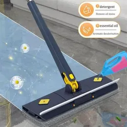 Rotatable Adjustable Cleaning Mop, Mops for Floor Cleaning - Wet Dust Mops Hardwood Floor with Self Wringing Floor Mop for Floor