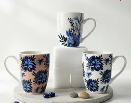 Blue Flower Design Coffee Tea Mug